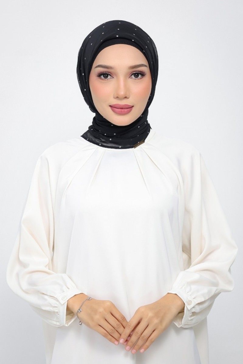 Classic Polka - Printed Plus Crinkled Chiffon