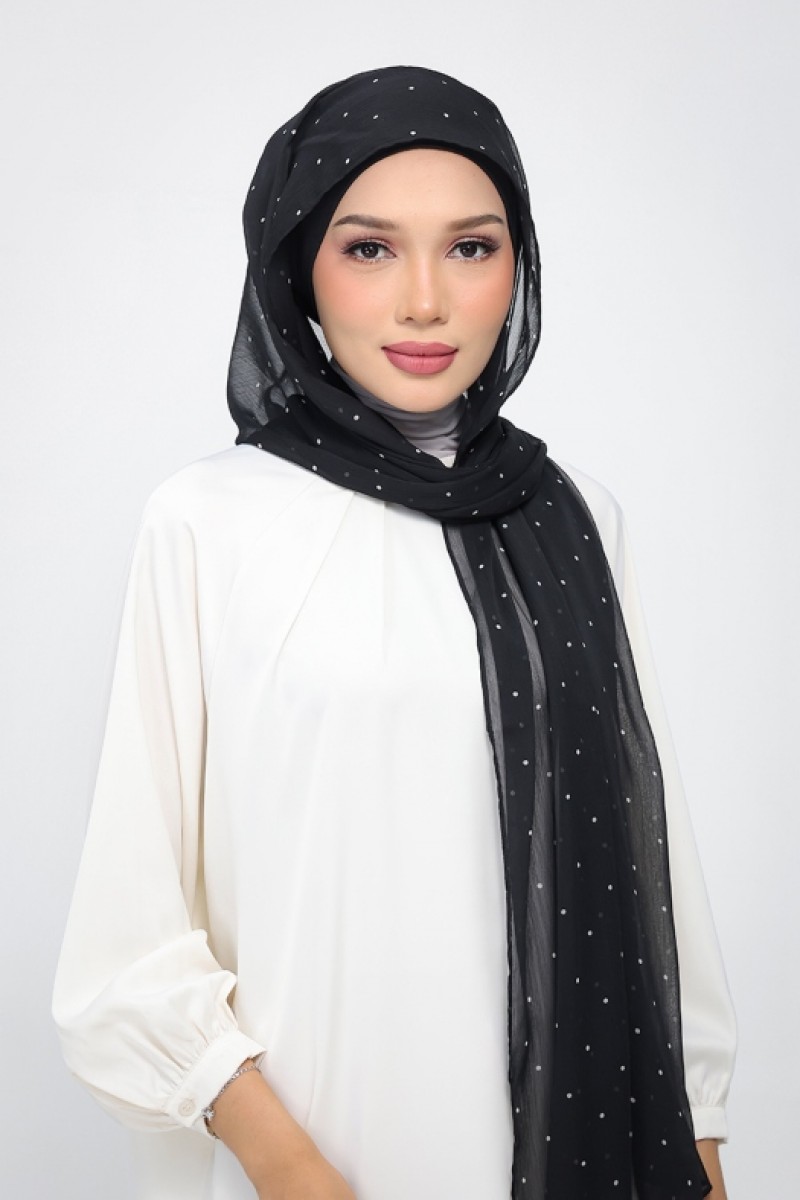 Classic Polka - Printed Plus Crinkled Chiffon