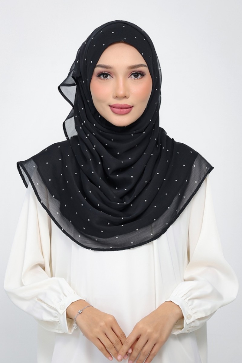 Classic Polka - Printed Plus Crinkled Chiffon