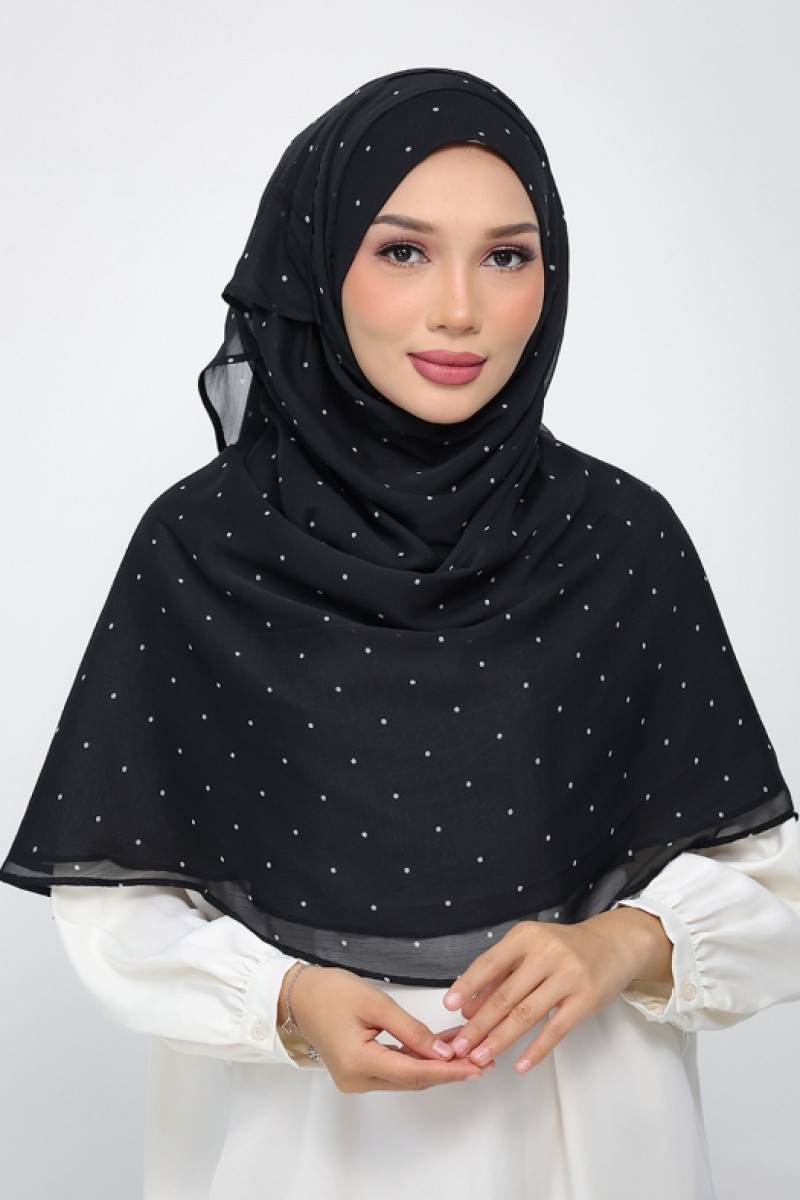 Classic Polka - Printed Plus Crinkled Chiffon