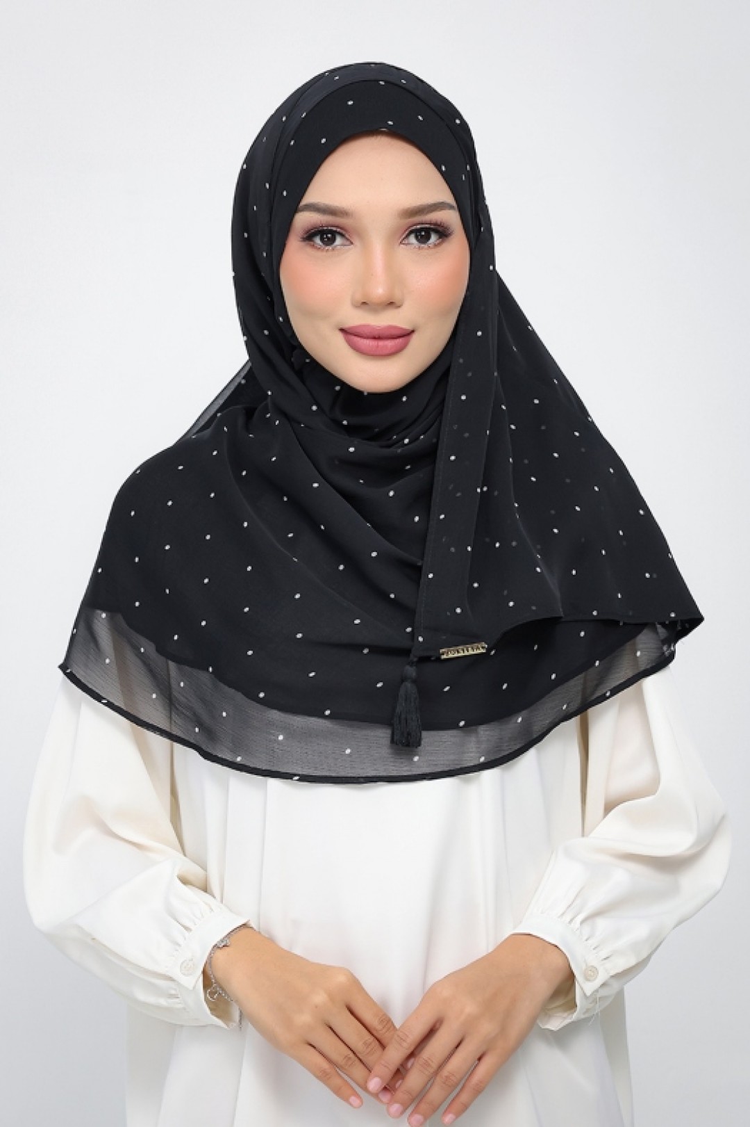 Classic Polka - Printed Plus Crinkled Chiffon