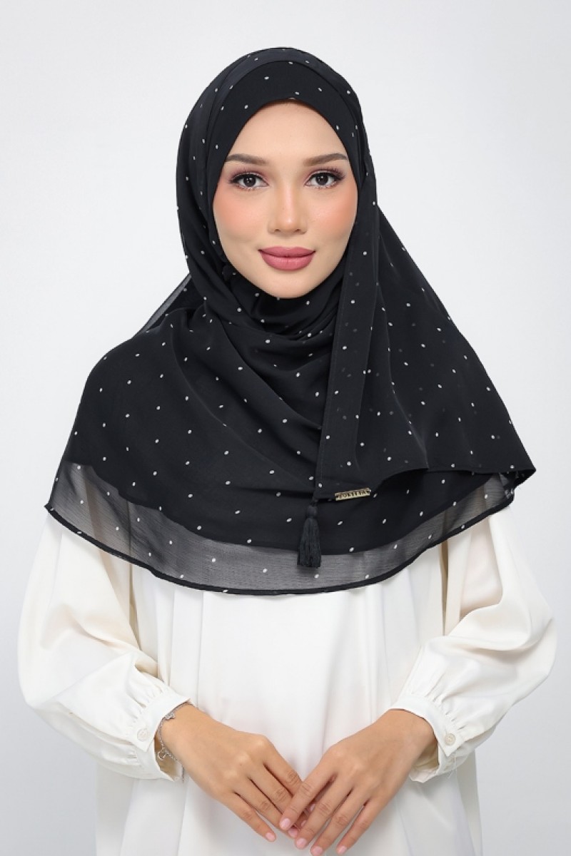 Classic Polka - Printed Plus Crinkled Chiffon