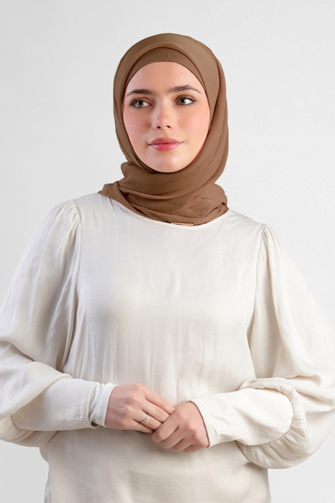 Clay - Plain Crinkled Chiffon