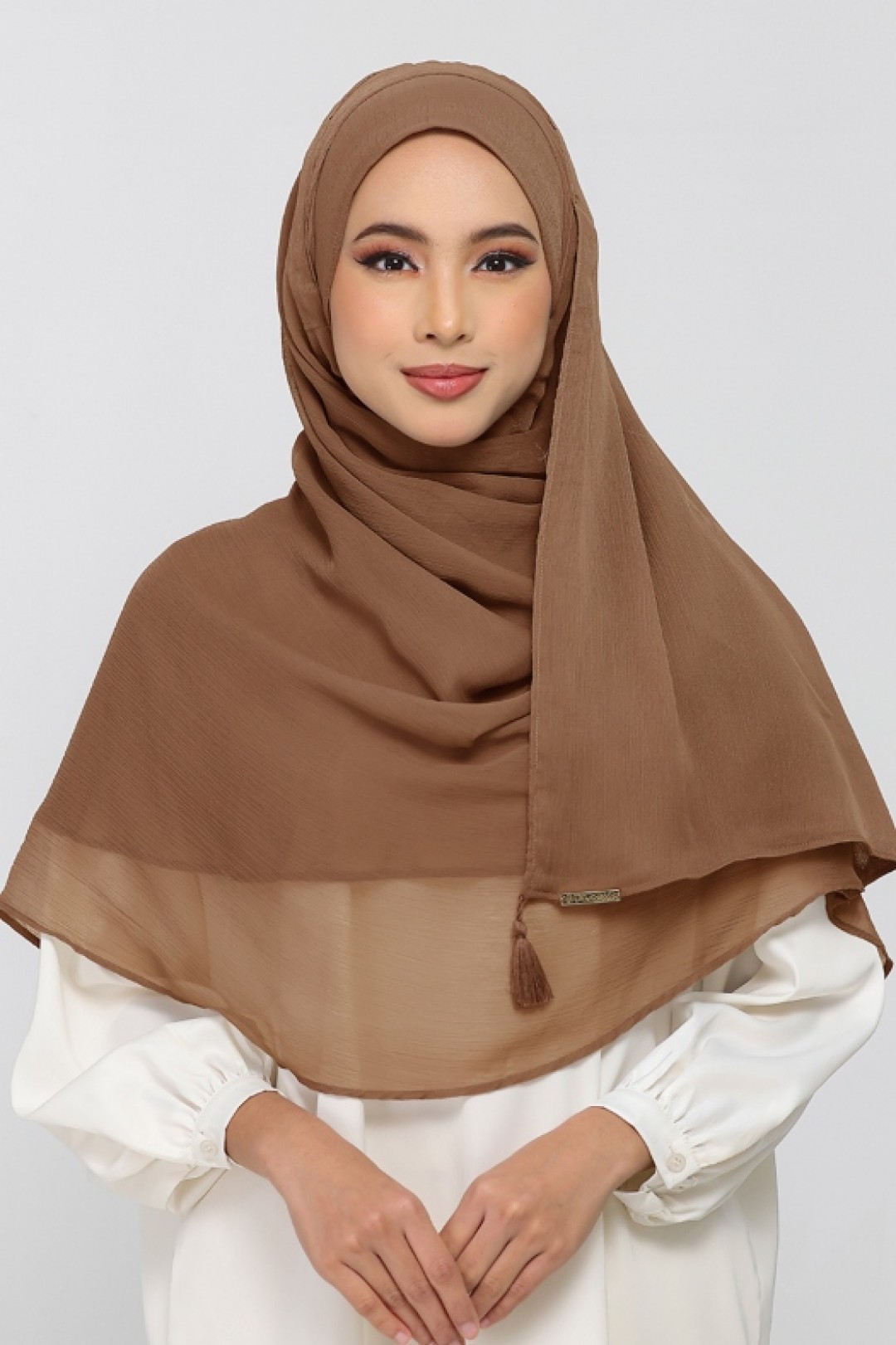 Clay - Plain Crinkled Chiffon