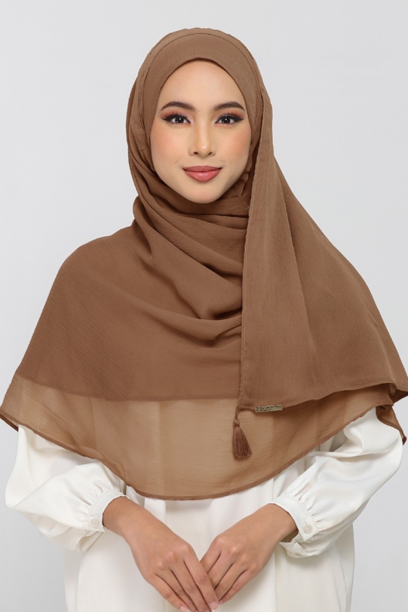 Clay - Plain Crinkled Chiffon