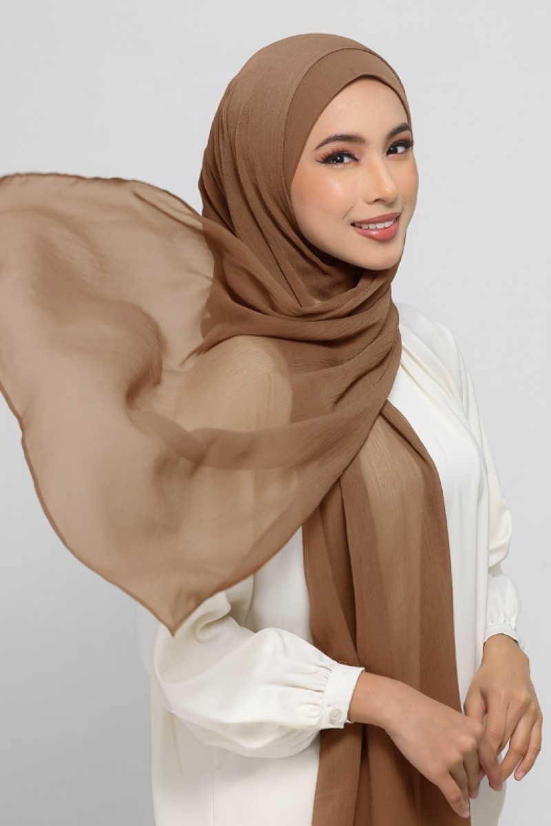 Clay - Plain Crinkled Chiffon