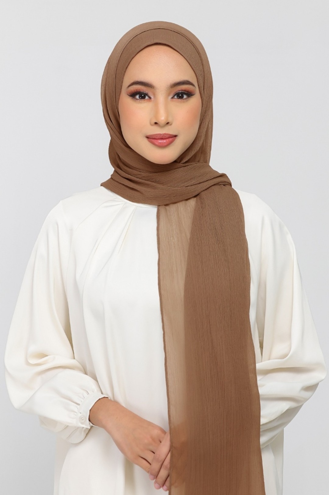 Clay - Plain Crinkled Chiffon