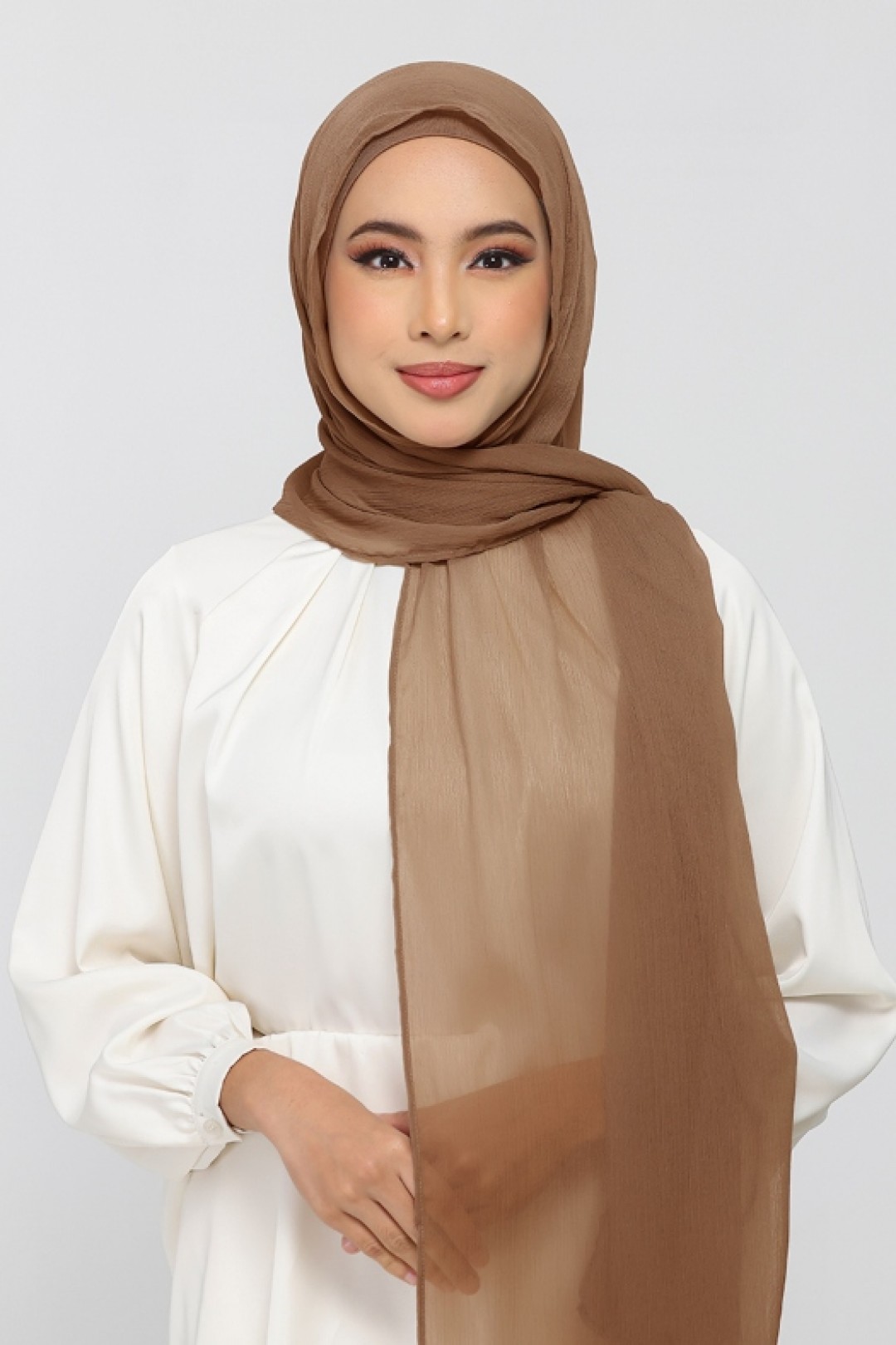 Clay - Plain Crinkled Chiffon