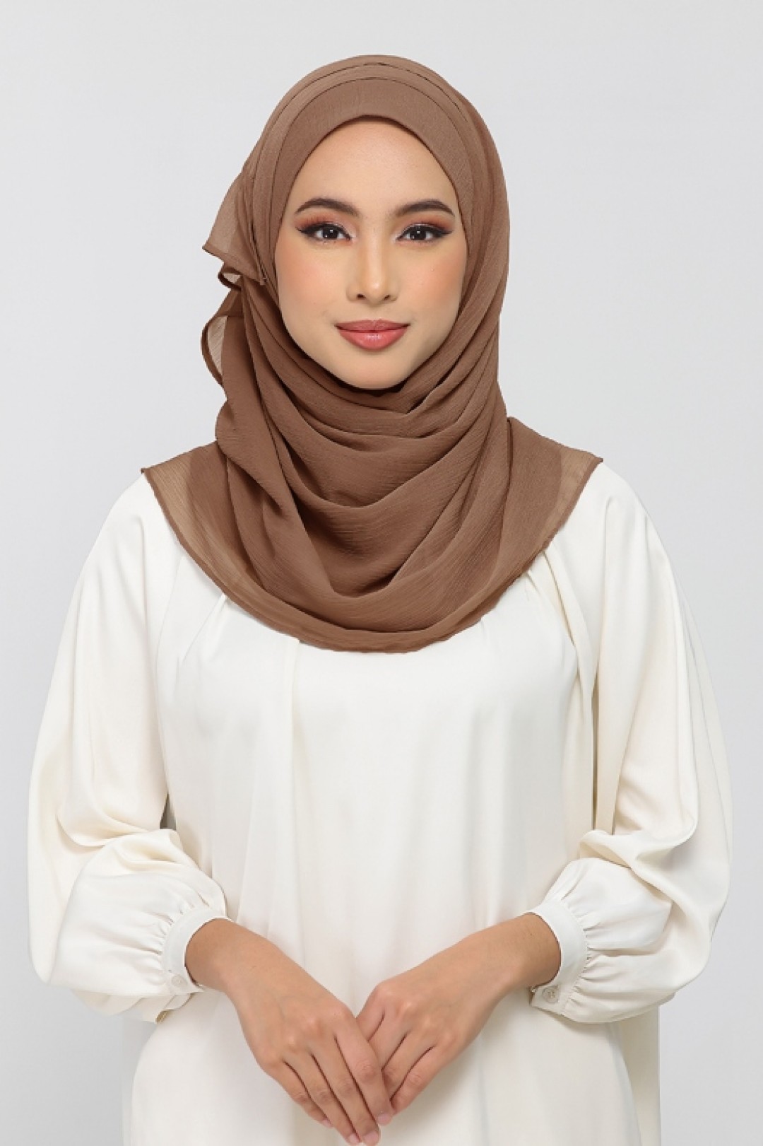 Clay - Plain Crinkled Chiffon
