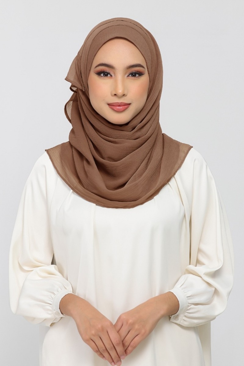 Clay - Plain Crinkled Chiffon