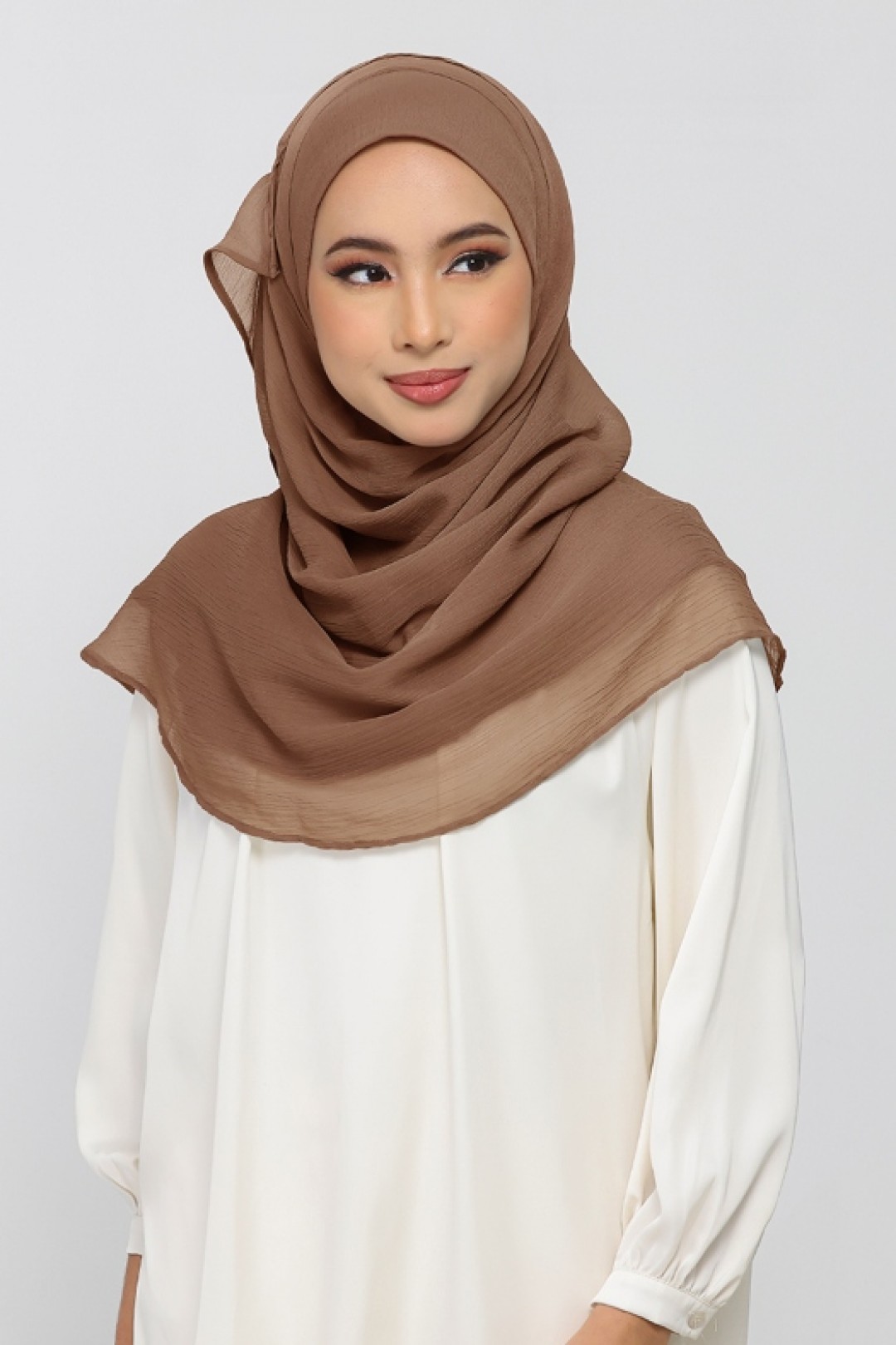 Clay - Plain Crinkled Chiffon