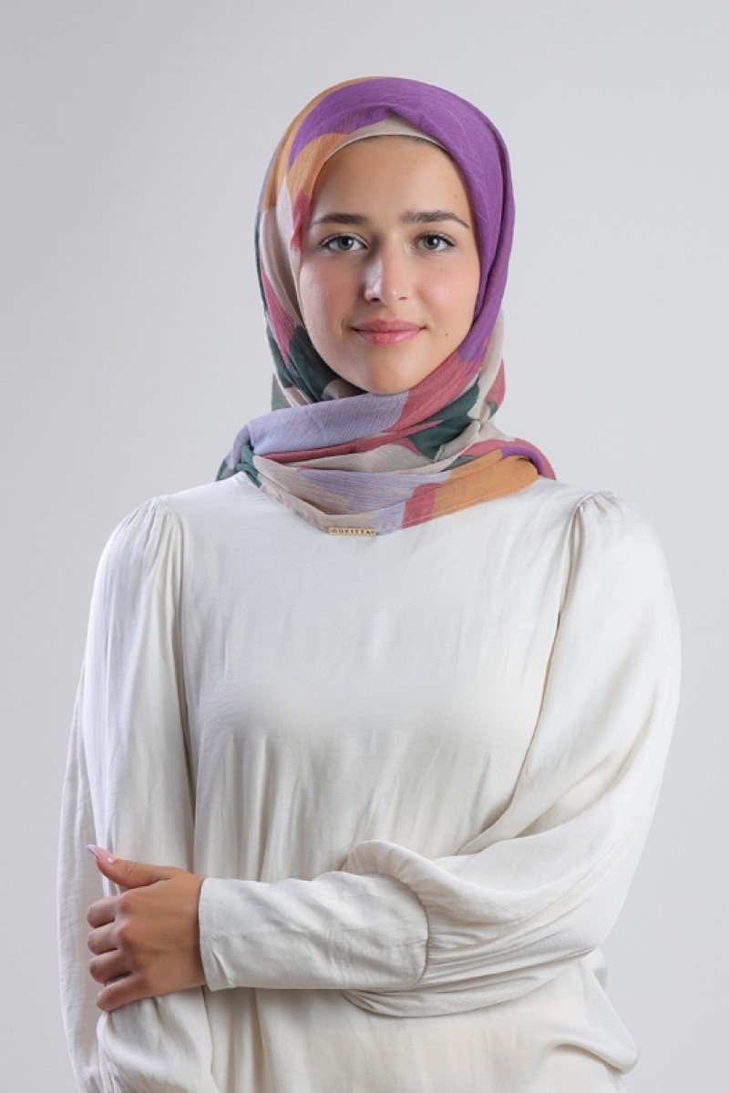 Cocktail - Printed Plus Crinkled Chiffon - Cap Shawl