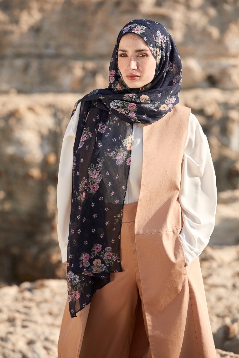 Color Bouquet - Printed Crinkled Chiffon