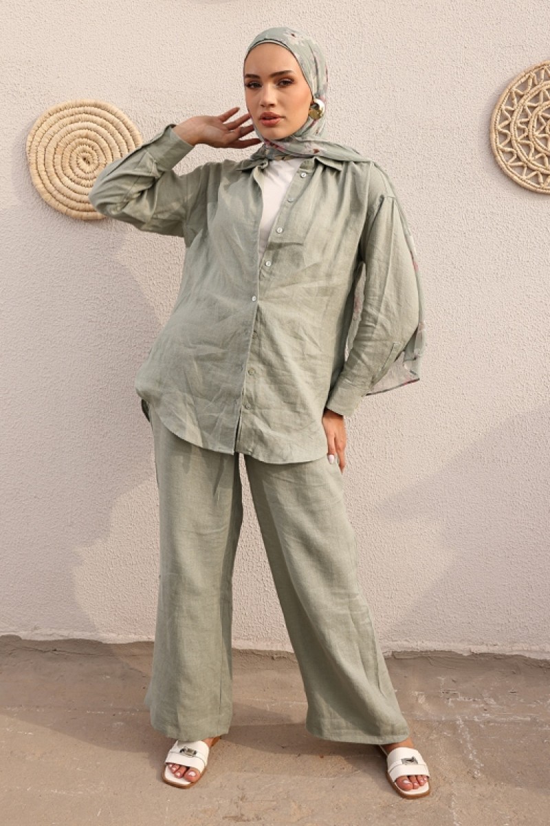 Sage - Plain Premium Linen