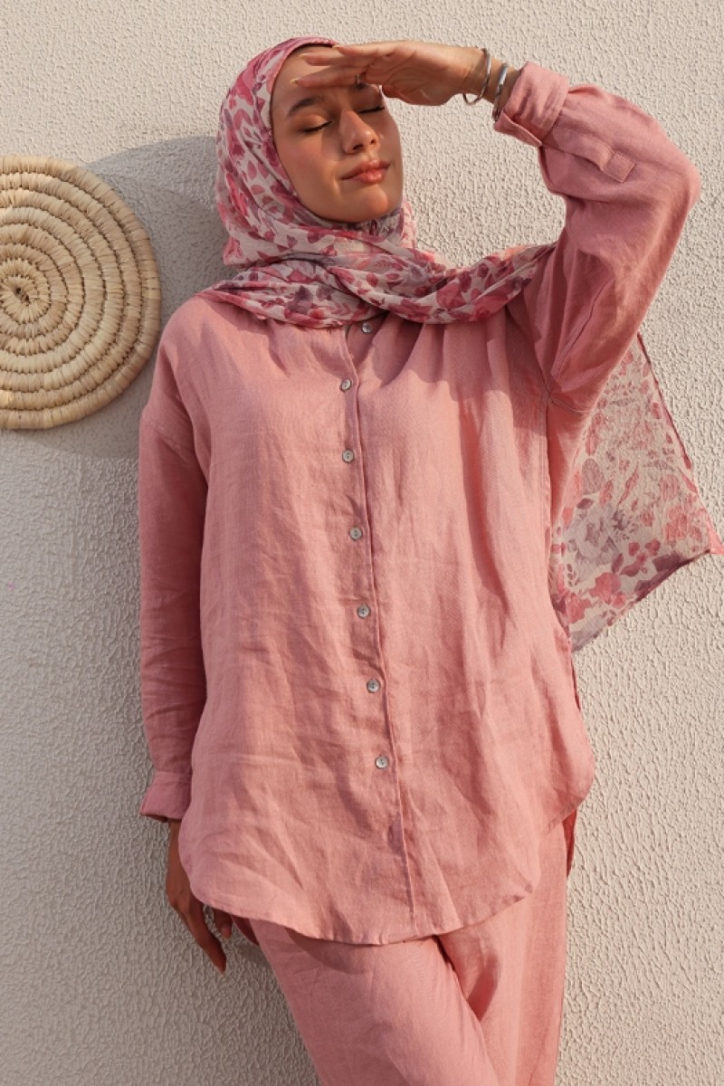 Pink - Plain Premium Linen