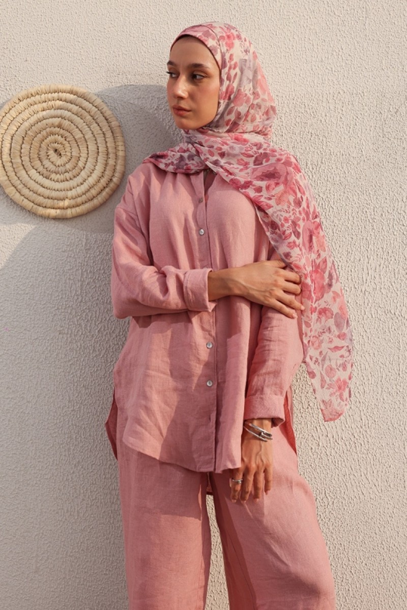 Pink - Plain Premium Linen
