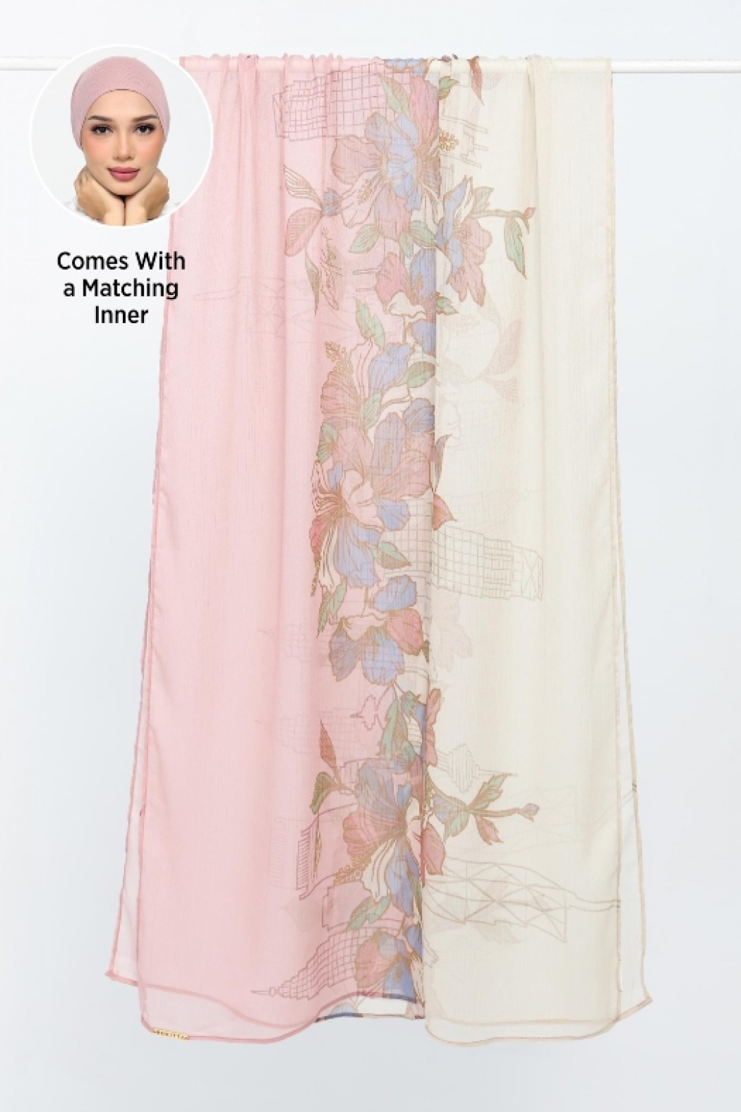 Blossom Over KL - Printed Plus Crinkled Chiffon