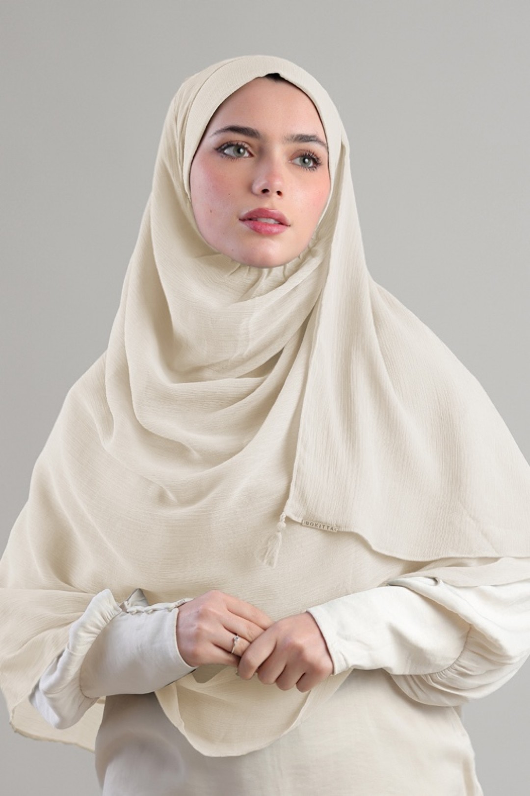Cream - Plain Crinkled Chiffon