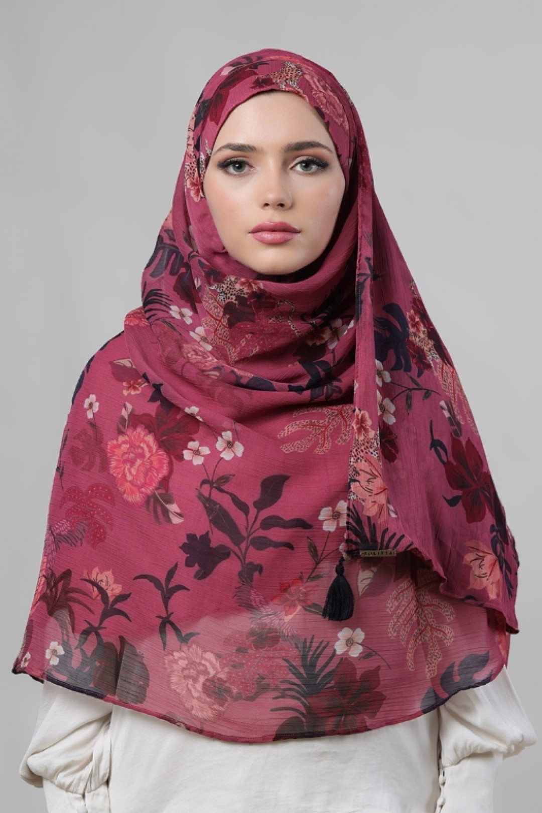 Crimson Tide - Printed Crinkled Chiffon