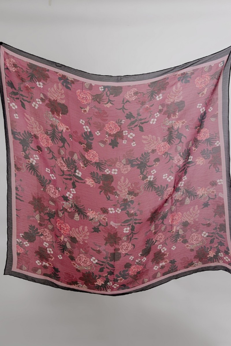 Crimson Tide - Printed Crinkled Chiffon