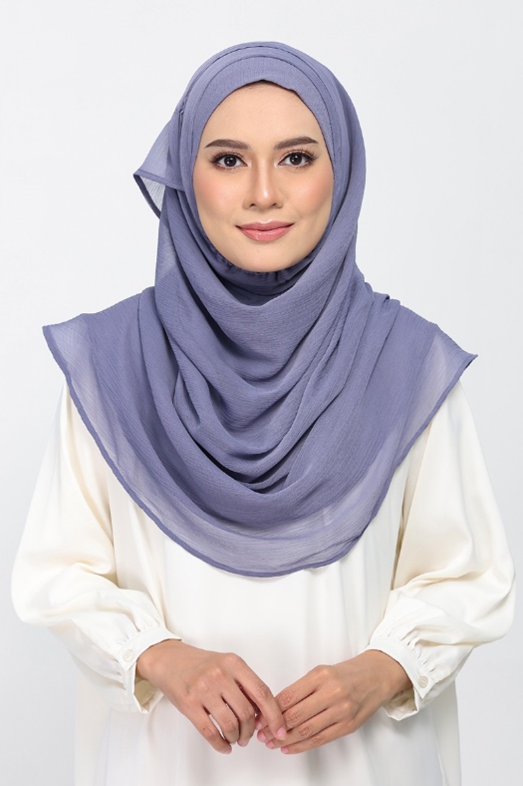 Crown Blue - Plain Crinkled Chiffon