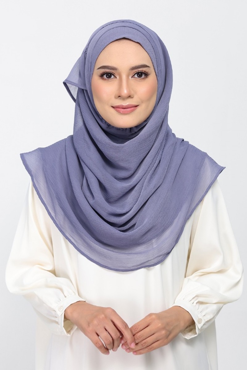 Crown Blue - Plain Crinkled Chiffon
