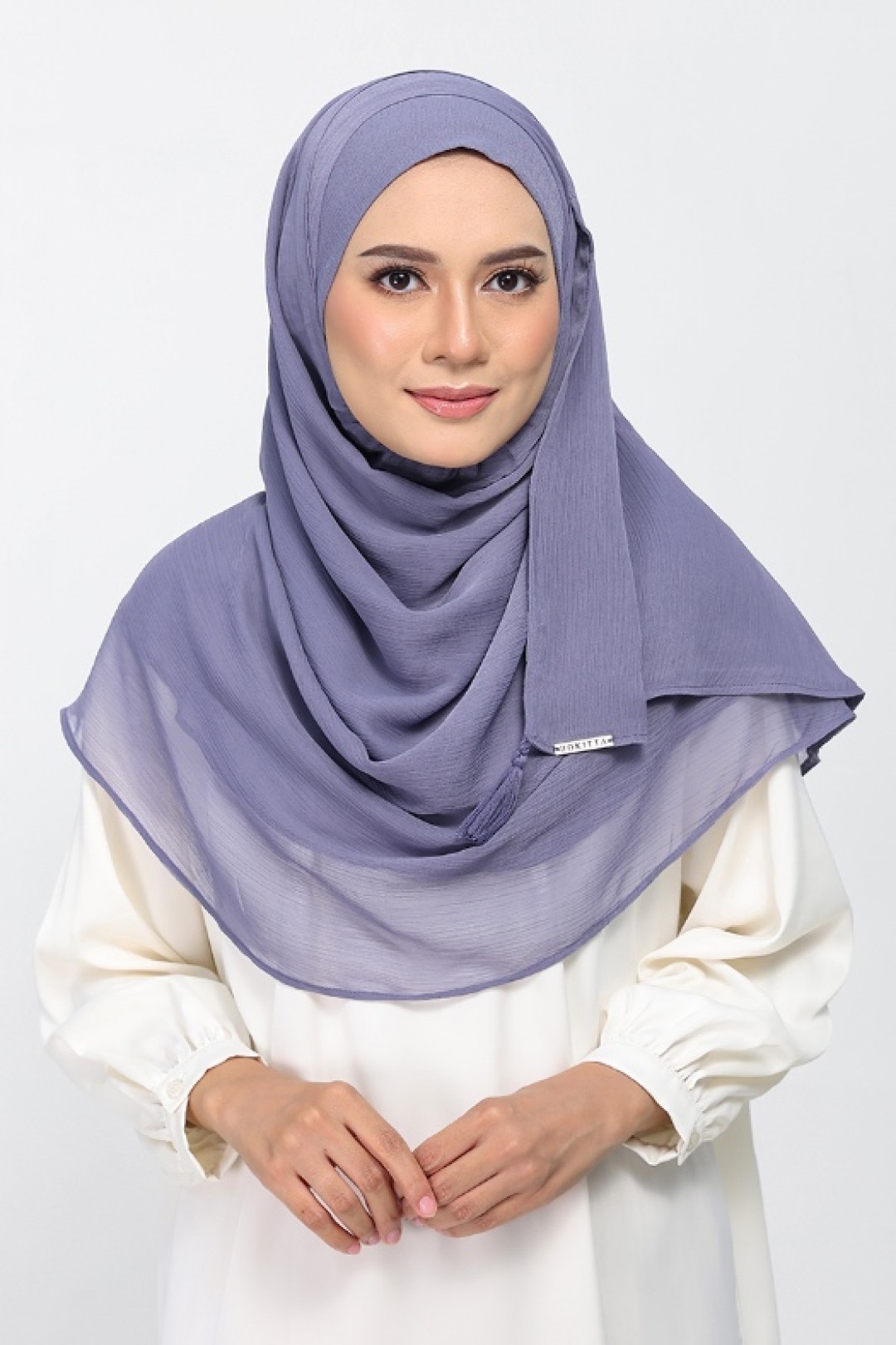 Crown Blue - Plain Crinkled Chiffon