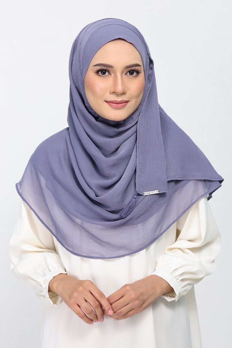 Crown Blue - Plain Crinkled Chiffon