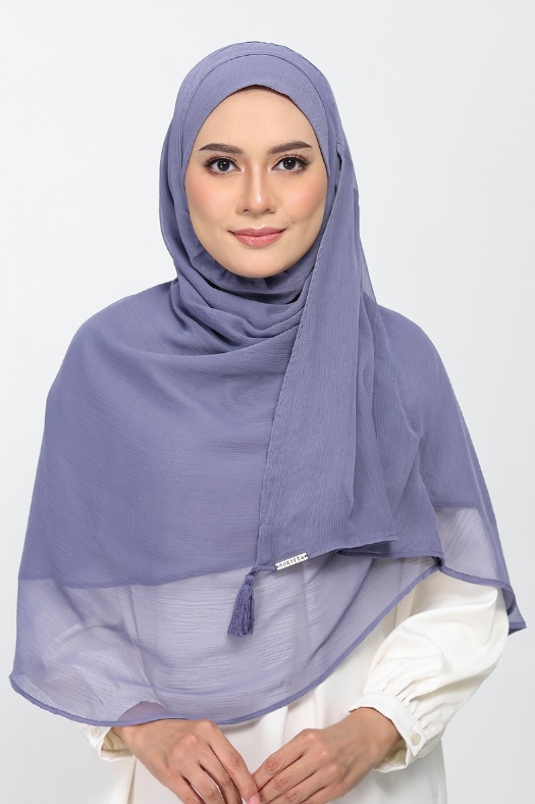 Crown Blue - Plain Crinkled Chiffon