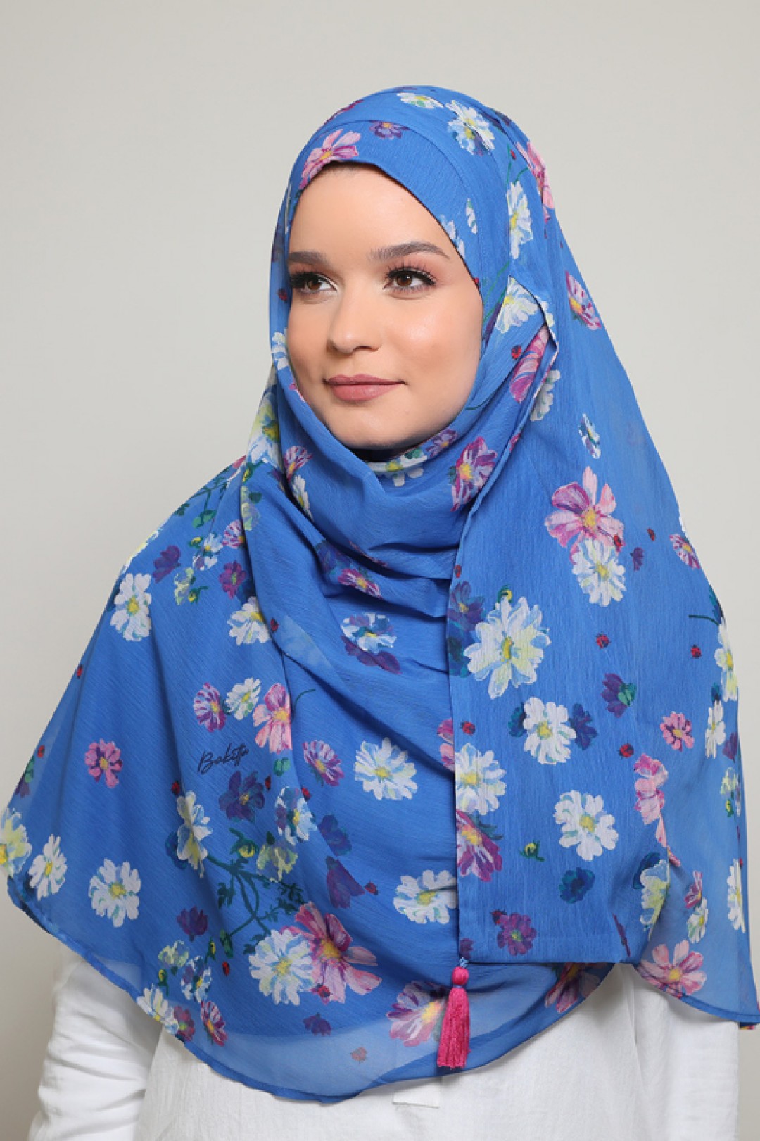 Daisies Blue - Printed Smooth Chiffon