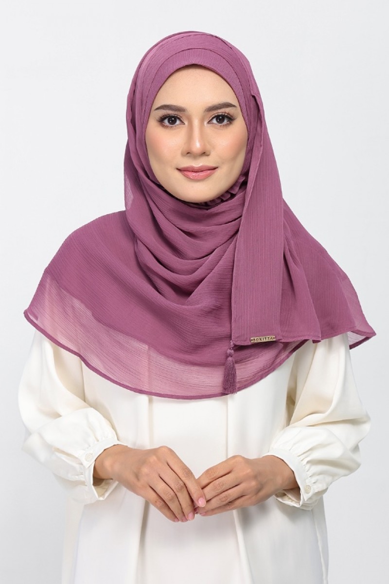 Damson Pink - Plain Crinkled Chiffon