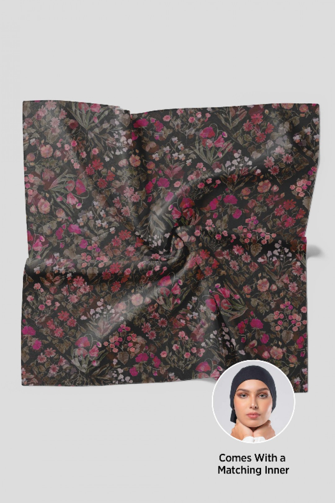 Dark Petunia - Printed Plus Crinkled Chiffon