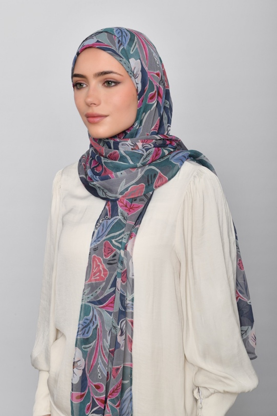 Deco Flower - Printed Crinkled Chiffon