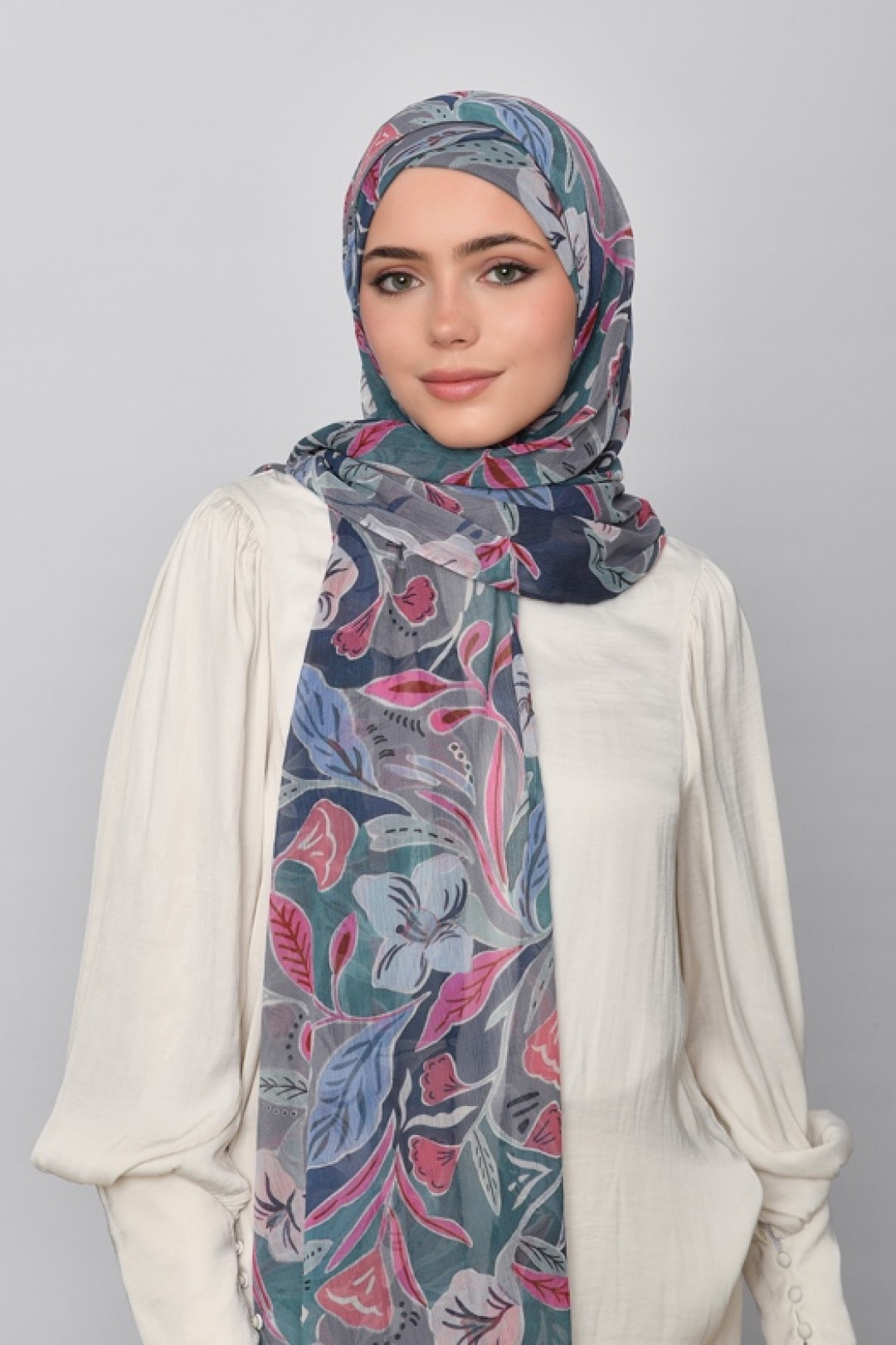 Deco Flower - Printed Crinkled Chiffon