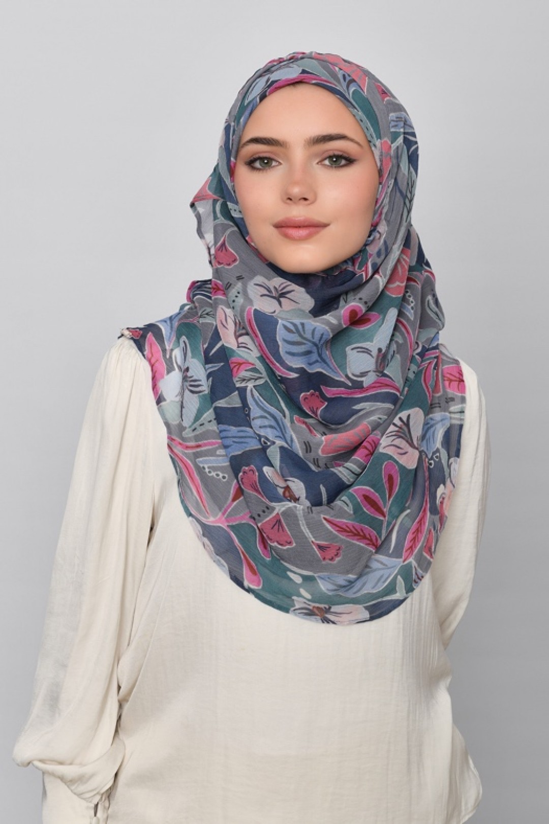 Deco Flower - Printed Crinkled Chiffon