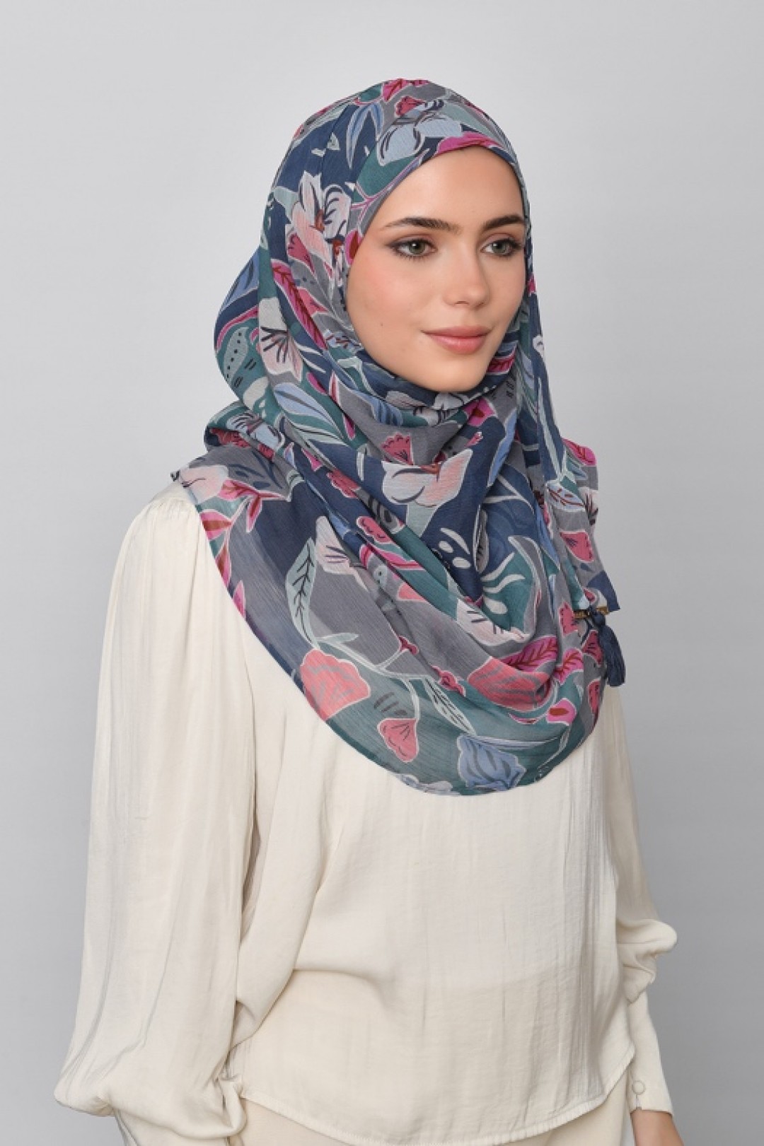 Deco Flower - Printed Crinkled Chiffon