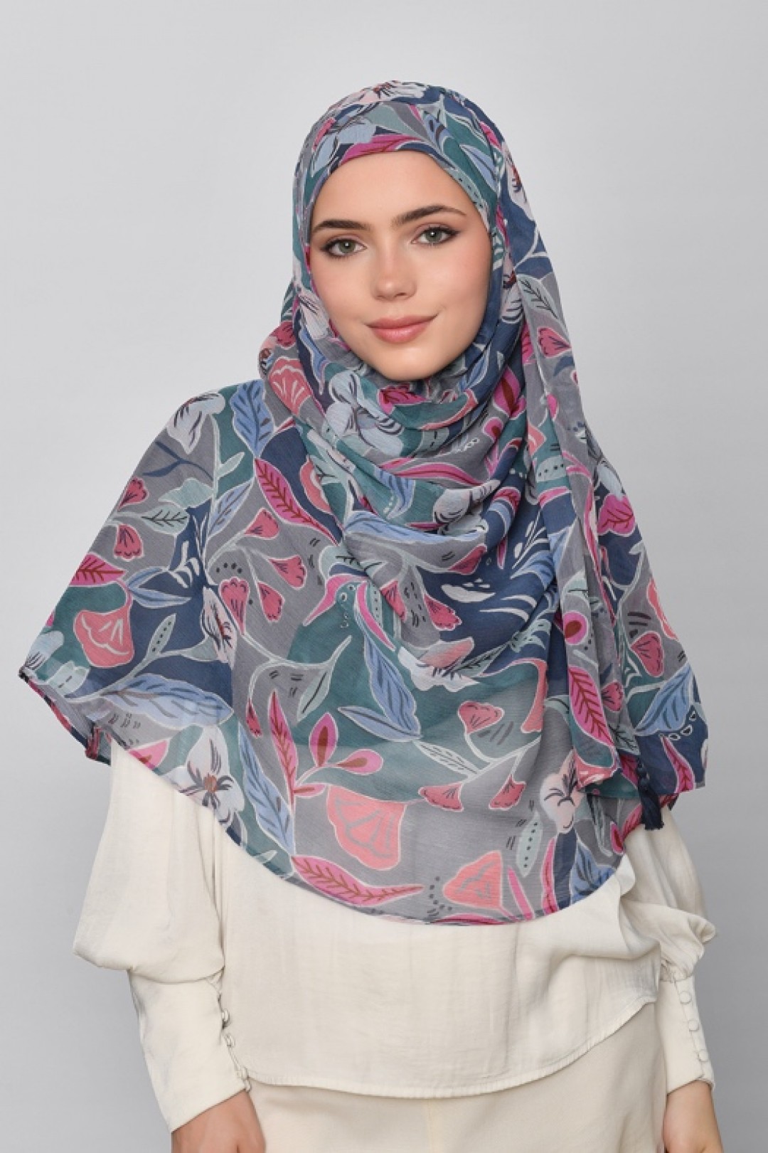 Deco Flower - Printed Crinkled Chiffon