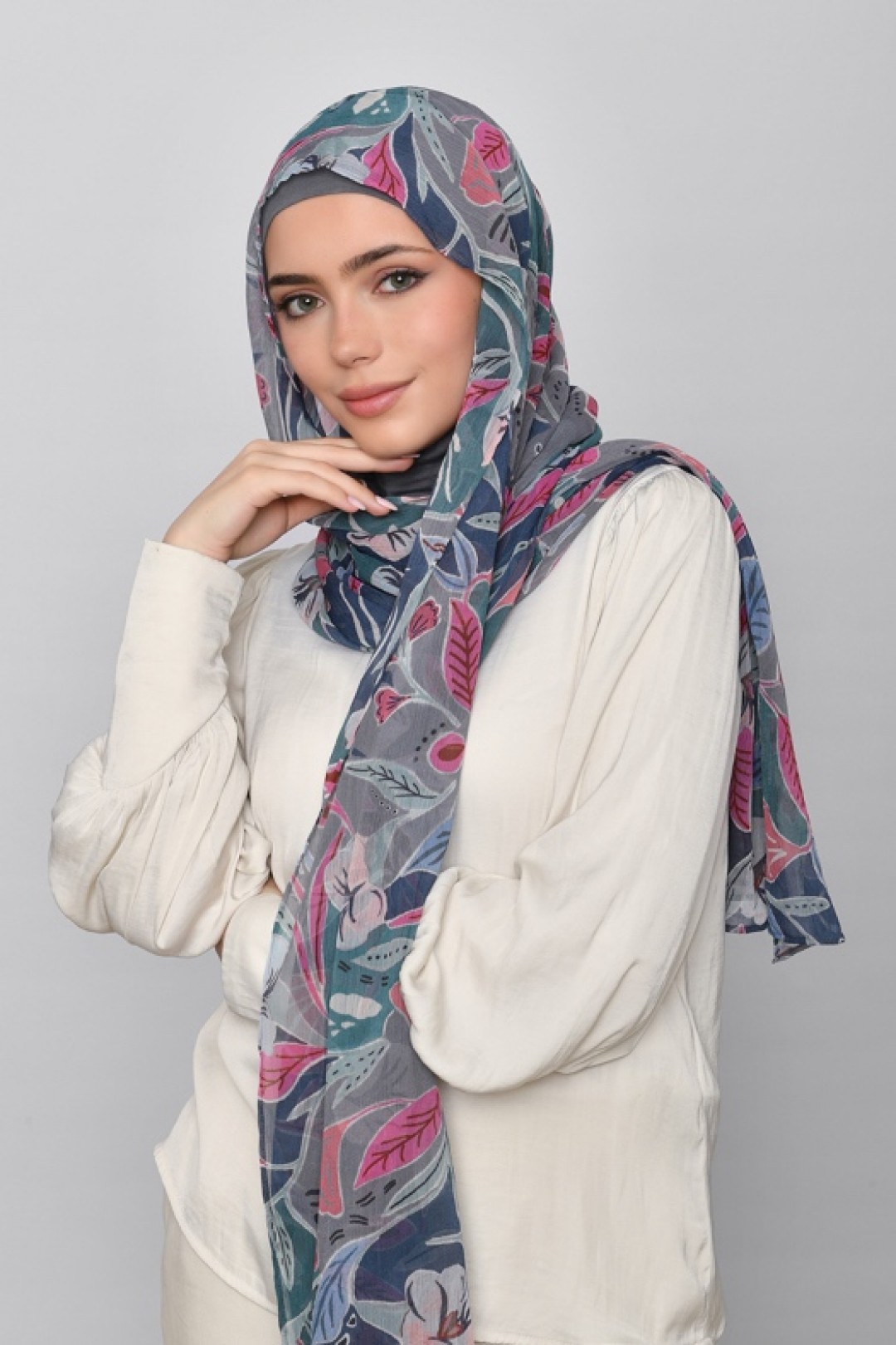 Deco Flower - Printed Crinkled Chiffon
