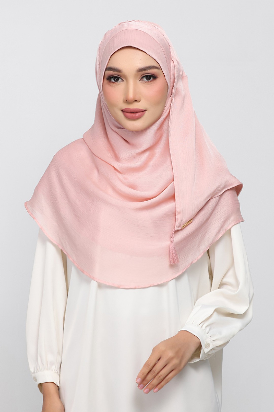 Dusty Rose - Plain Crinkled Satin
