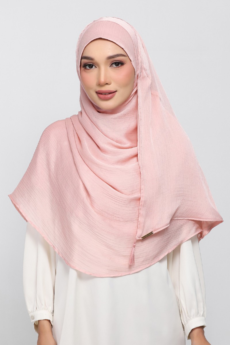 Dusty Rose - Plain Crinkled Satin
