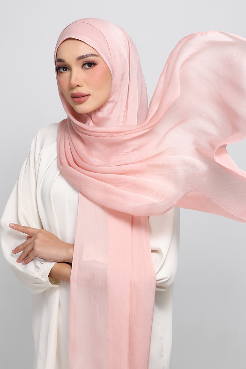 Dusty Rose - Plain Crinkled Satin
