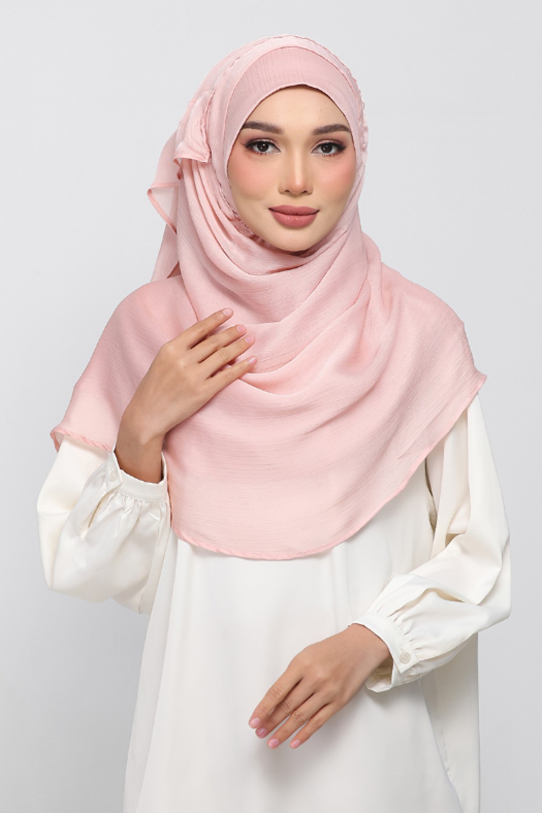 Dusty Rose - Plain Crinkled Satin