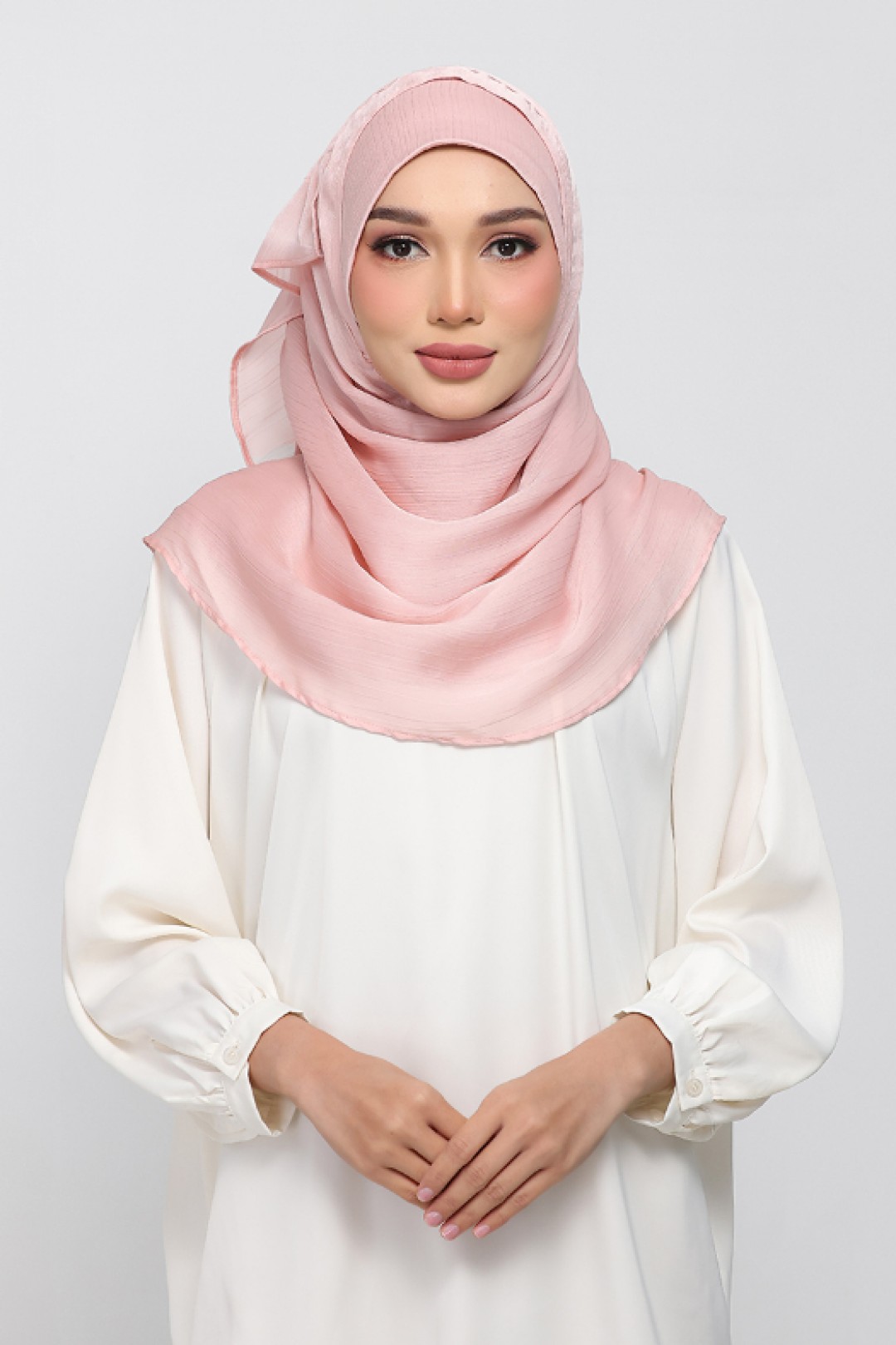 Dusty Rose - Plain Crinkled Satin