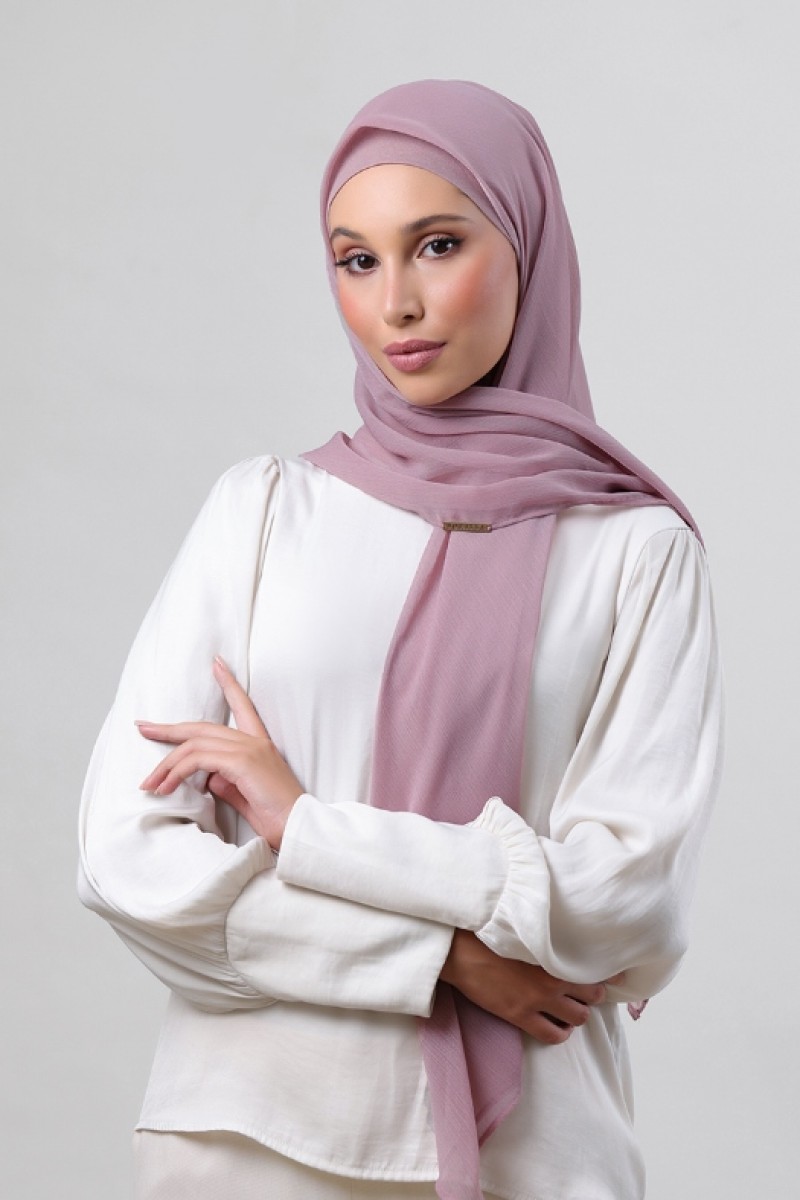 Elderberry - Plain Crinkled Chiffon