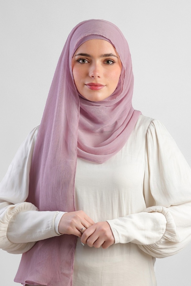 Elderberry - Plain Crinkled Chiffon