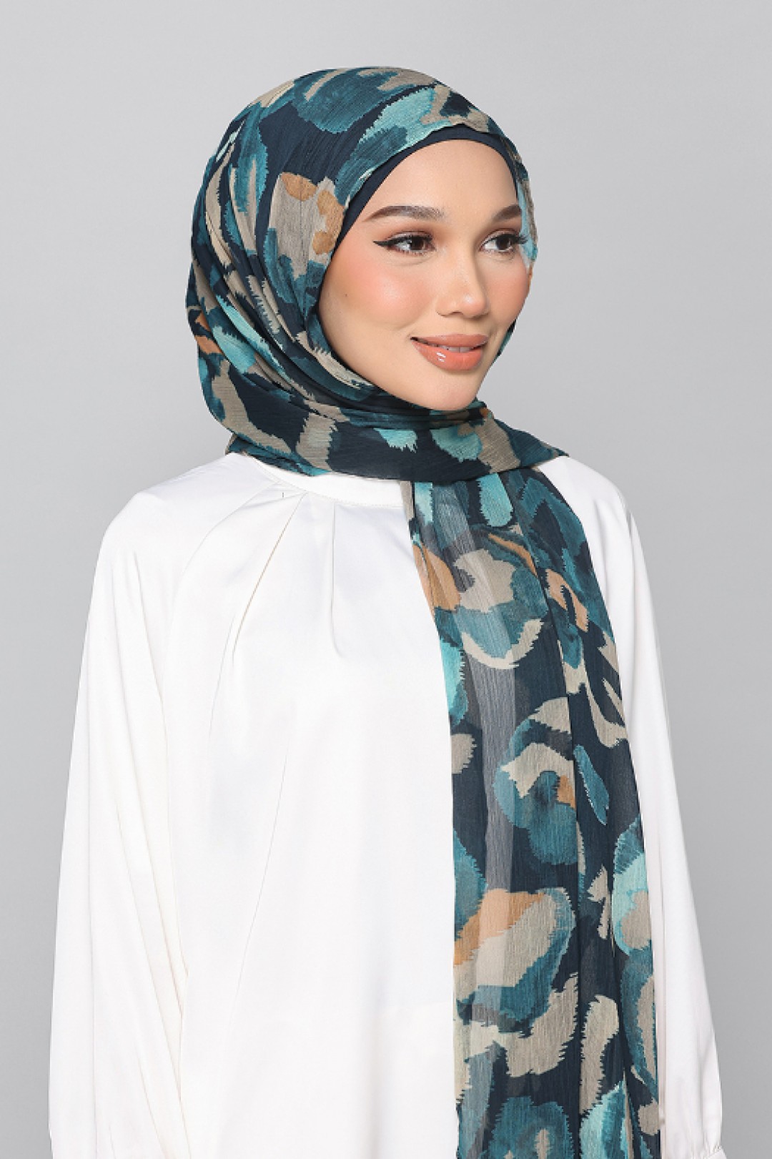 Emerald Camouflage - Printed Plus Crinkled Chiffon