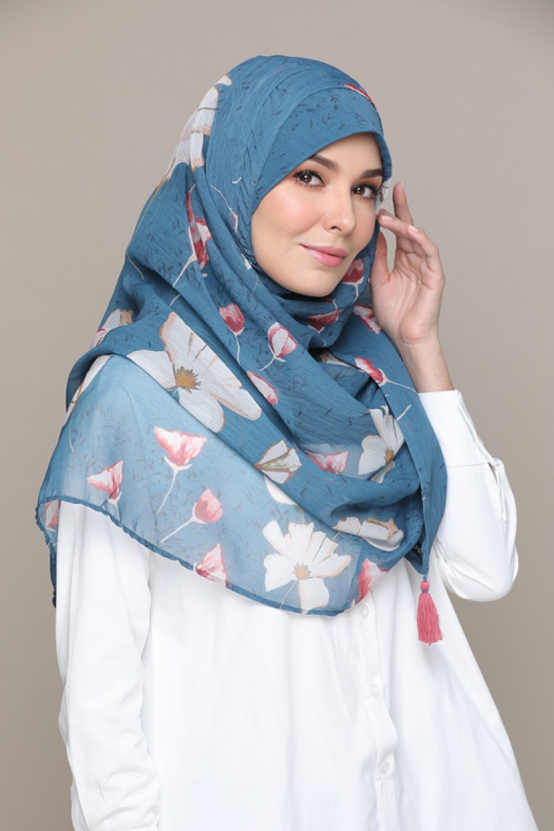 Eternal Blue – Printed HD Smooth Chiffon