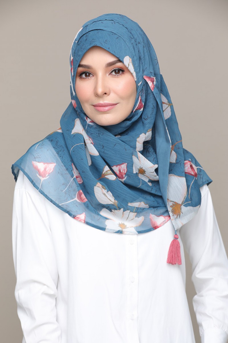 Eternal Blue – Printed HD Smooth Chiffon