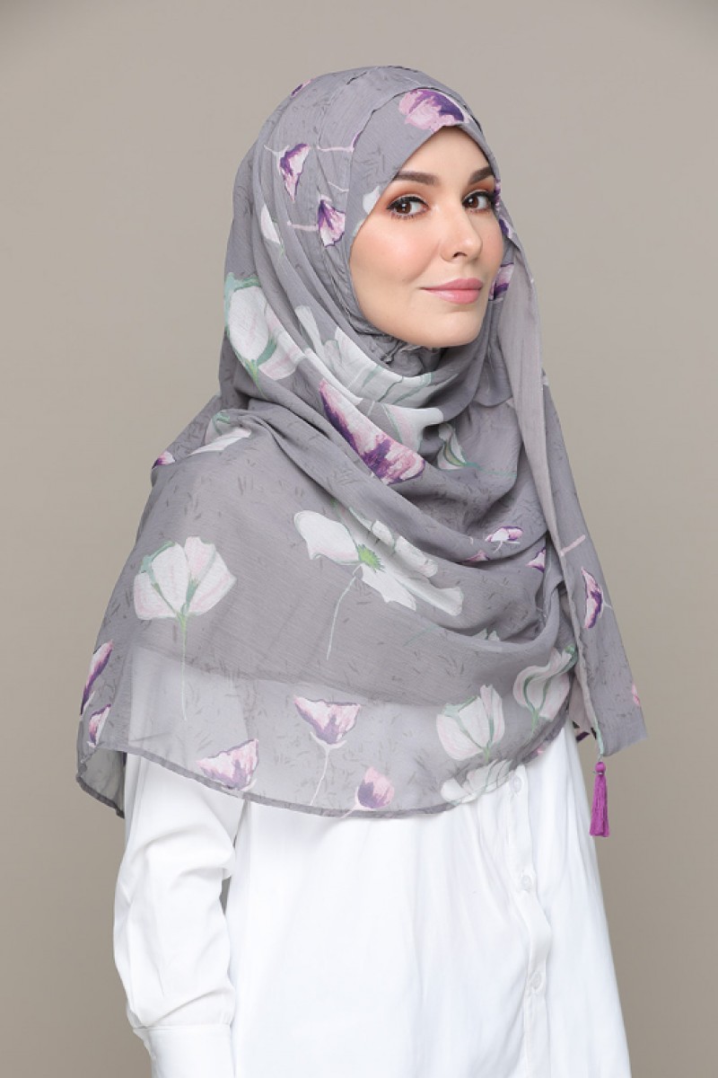 Eternal Grey – Printed HD Smooth Chiffon