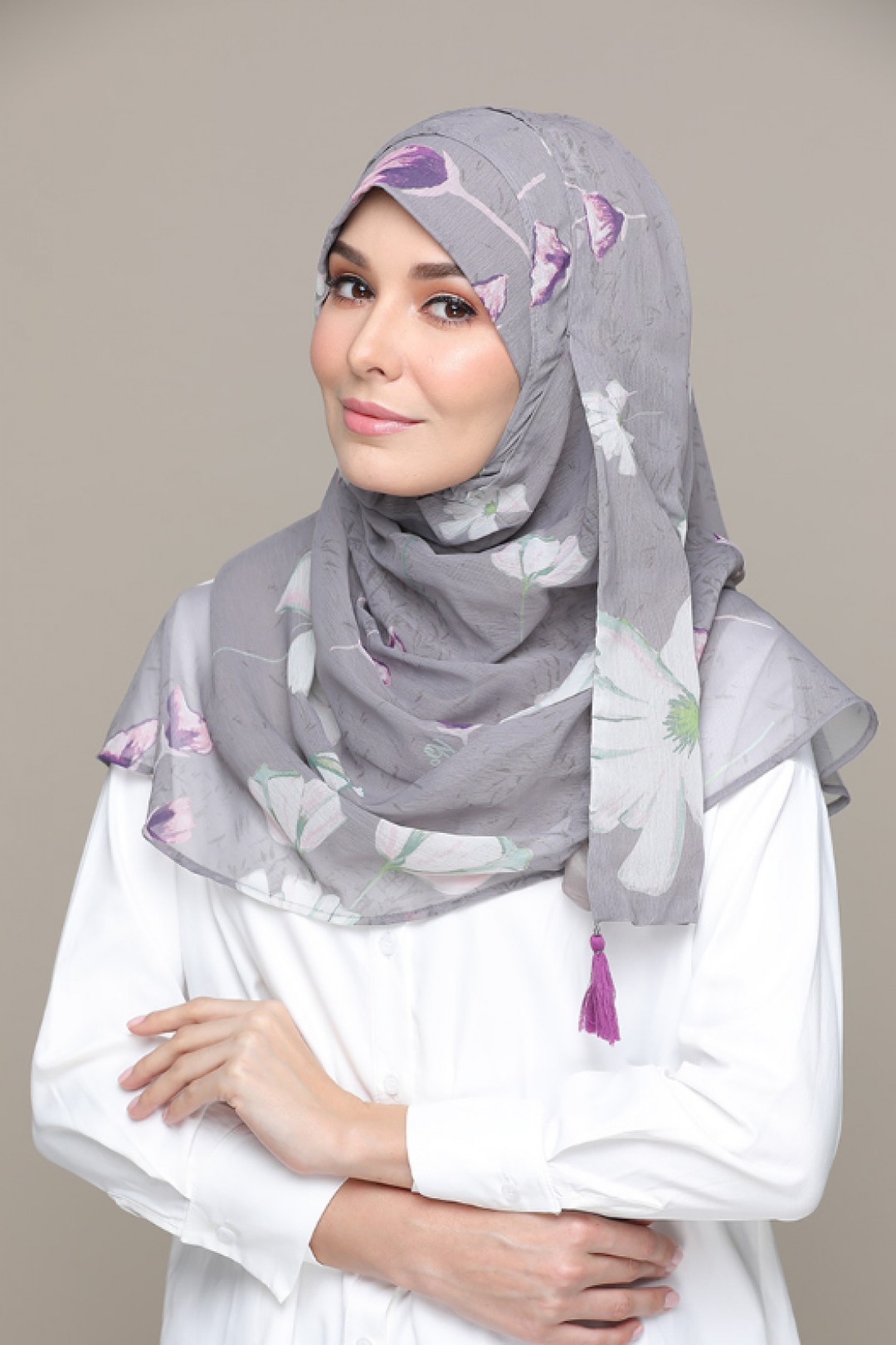 Eternal Grey – Printed HD Smooth Chiffon